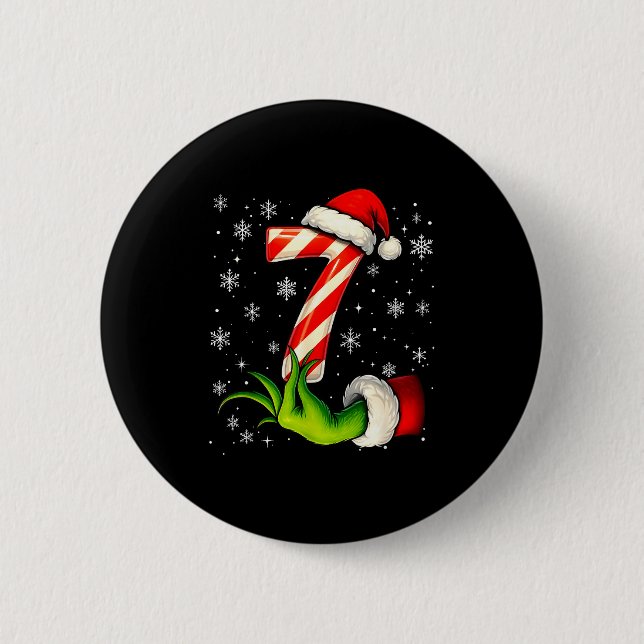 Six Seven Funny Christmas Couple Matching Meme  Button (Vorderseite)