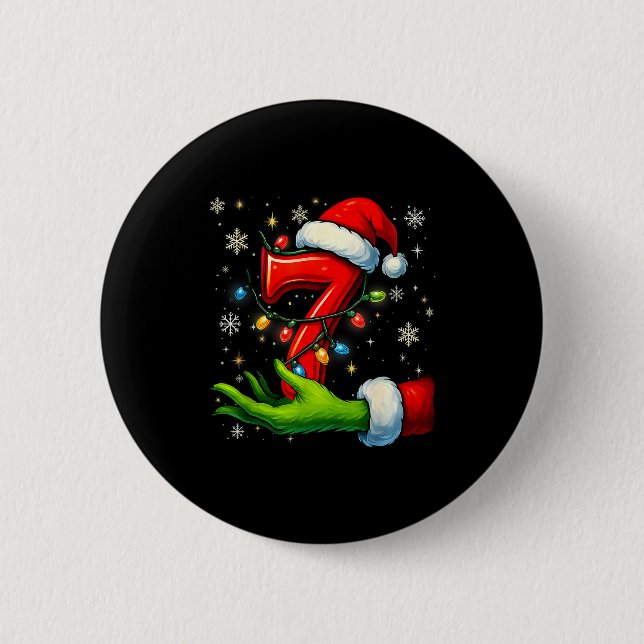 Six Seven Funny Christmas Meme Couple Matching  Button (Vorderseite)