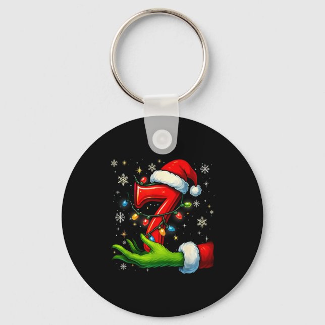 Six Seven Funny Christmas Meme Couple Matching  Schlüsselanhänger (Vorderseite)