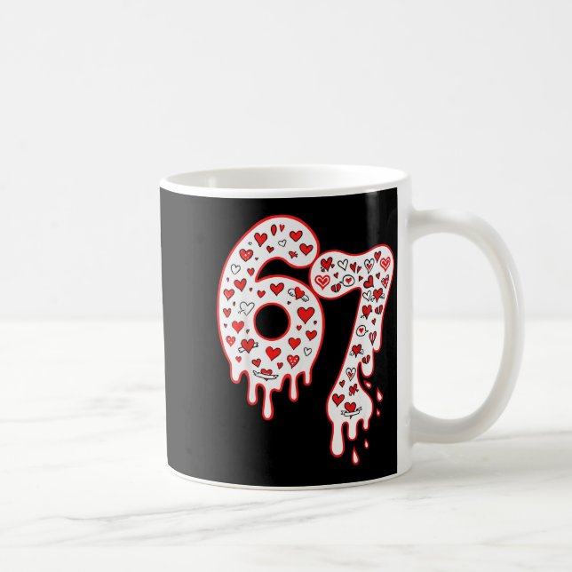 Six Seven Gen Alpha Ice Cream Drip Valentines Day  Kaffeetasse (Rechts)