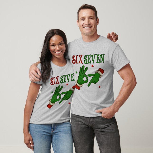 Six Seven Grinch Hand OK Sign Trendy Christmas  T-Shirt (Unisex)