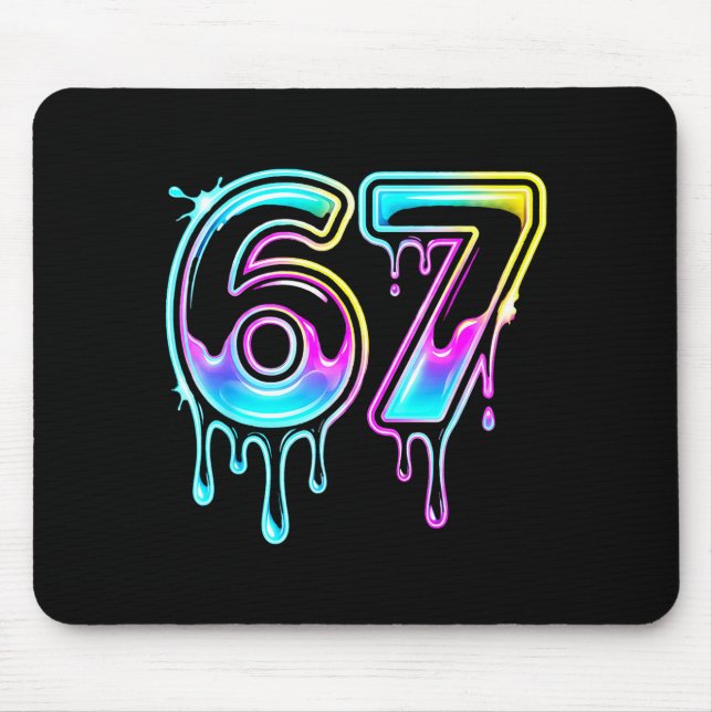 Six Seven Ice Cream Drip Cool Meme 67 Funny 6 7 Bo Mousepad (Vorne)