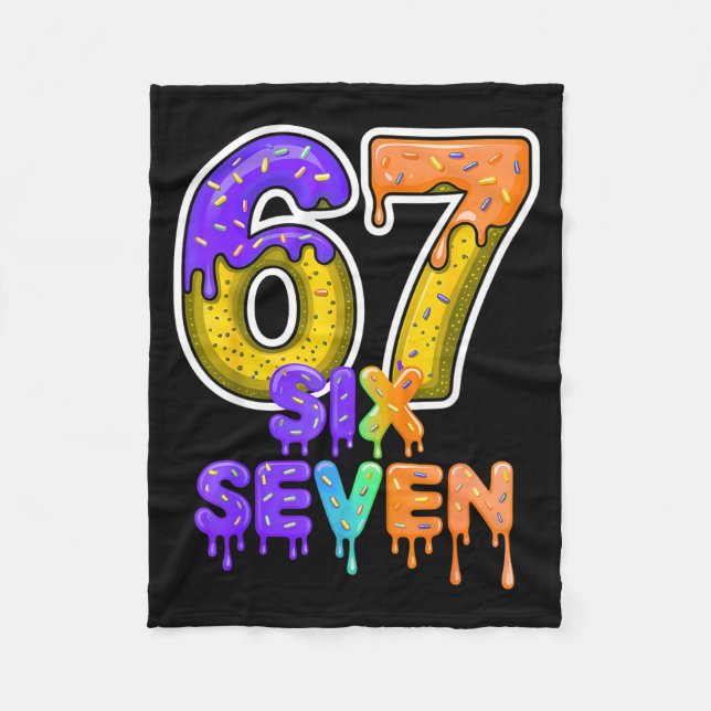 Six Seven Ice Cream Drip Gen Alpha Slang 6 7 Meme  Fleecedecke (Vorderseite)