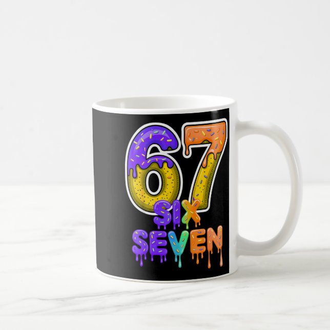 Six Seven Ice Cream Drip Gen Alpha Slang 6 7 Meme  Kaffeetasse (Rechts)