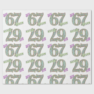Six Seven, Konfetti Geburtstag Geschenkpapier