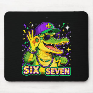 Six Seven Mardi Gras Alligator Lustig 67 Meme Zita Mousepad