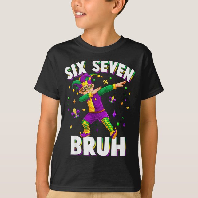 Six Seven Mardi Gras Jester 67 Meme Carnival 6 7 K T-Shirt (Vorderseite)