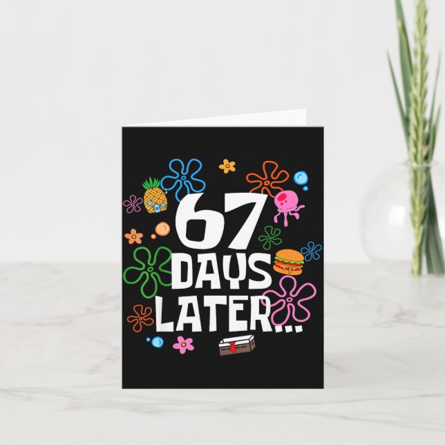 Six Seven Meme 67 Days Of School Later Funny Teach Karte (Vorderseite)