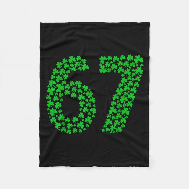 Six Seven Meme 67 St Patrick's Day Shamrocks Men W Fleecedecke (Vorderseite)