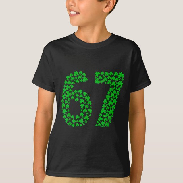 Six Seven Meme 67 St Patrick's Day Shamrocks Men W T-Shirt (Vorderseite)