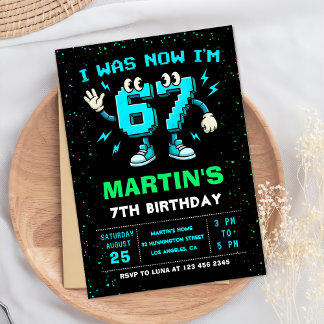 Six Seven Meme 6 7 Geburtstag Einladung