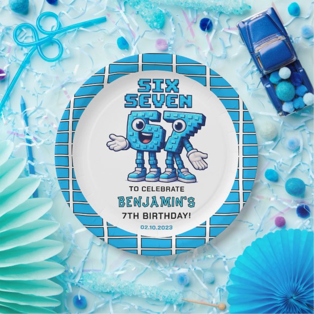 Six Seven Meme 7th Birthday | Funny Trendy Pappteller (Party)