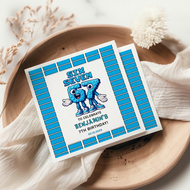 Six Seven Meme 7th Birthday | Funny Trendy Serviette (Six Seven Meme 7th Birthday | Funny Trendy Napkins
)