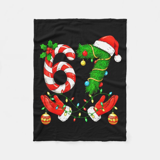Six Seven Meme Christmas 67 Santa Funny Christmas  Fleecedecke (Vorderseite)