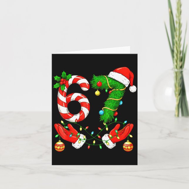 Six Seven Meme Christmas 67 Santa Funny Christmas  Karte (Vorderseite)