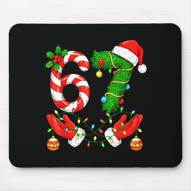 Six Seven Meme Christmas 67 Santa Funny Christmas  Mousepad (Vorne)