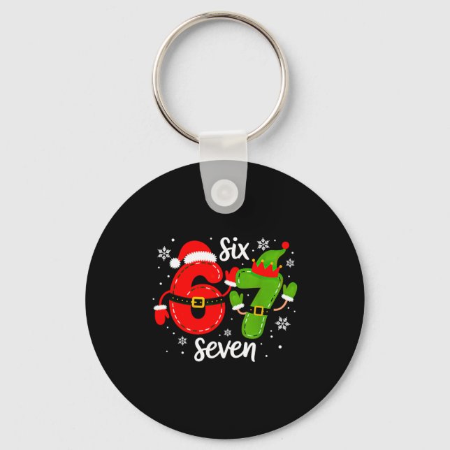 Six Seven Meme Christmas 67 Xmas  Schlüsselanhänger (Vorderseite)