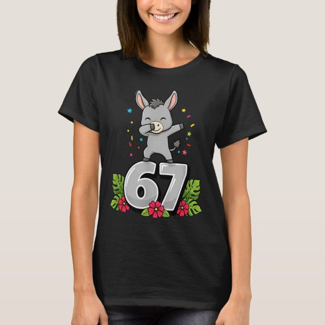 Six Seven Meme Dabbing Baby 67 Funny Gen Z Apha  T-Shirt (Vorderseite)