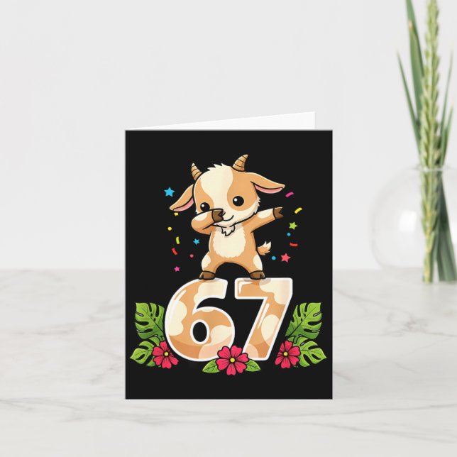 Six Seven Meme Dabbing Baby Goat 67 Funny Gen Z Ap Karte (Vorderseite)