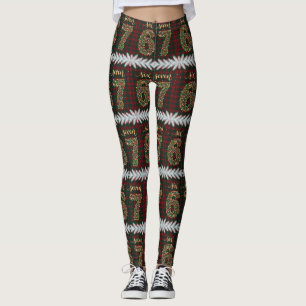 Six Seven Meme Festive Karo-Muster 67 Weihnachten Leggings