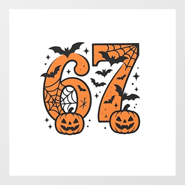 Six Seven Meme Halloween 67 Mason Spooky Fensteraufkleber (Blatt)