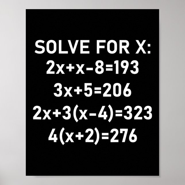 Six Seven Meme Math Algebra Pun Solve For X 67 Bra Poster (Vorne)