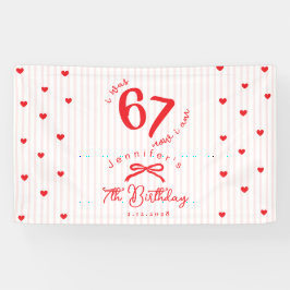 Six Seven Meme Pink Red Coquette 7th Birthday Banner