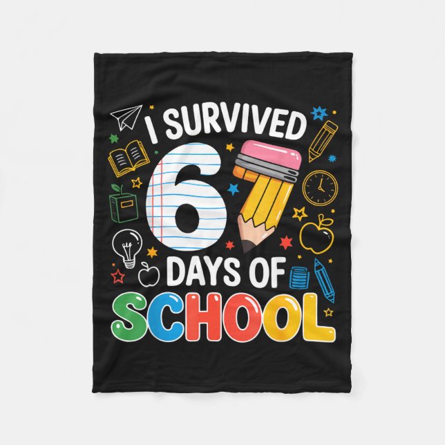 Six Seven Meme Survived 67 Days Of School Student  Fleecedecke (Vorderseite)