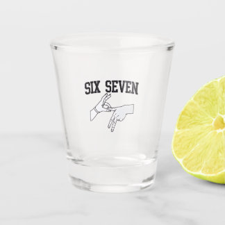 Six Seven Meme Viral 67 Mason Sign Language Schnapsglas