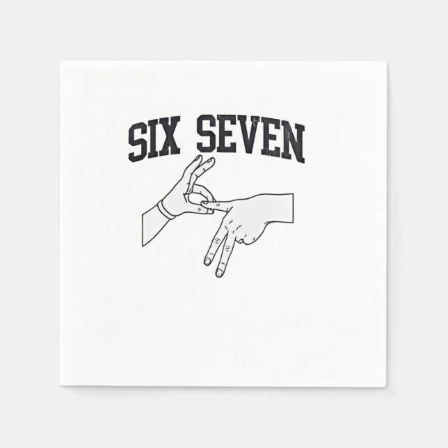 Six Seven Meme Viral 67 Mason Sign Language Serviette (Vorderseite)