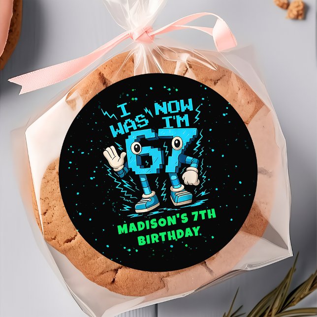 Six Seven Pixel Meme 7th Birthday Sticker (Von Creator hochgeladen)