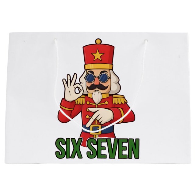 Six Seven Schneemann Weihnachten Nussknacker 6 7 X Große Geschenktüte (Vorderseite)