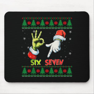Six Seven Skelett Meme Weihnachten hässlicher Pull Mousepad