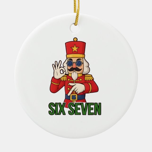 Six Seven Snowman Christmas Nutcracker 6 7 Xmas  Keramik Ornament (Vorne)