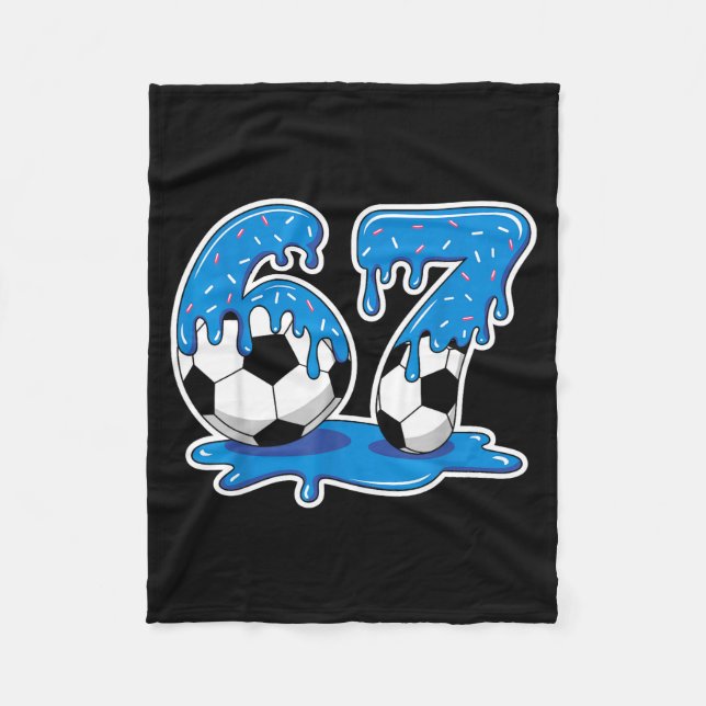 Six Seven Soccer Ice Cream Drip Funny Design  Fleecedecke (Vorderseite)