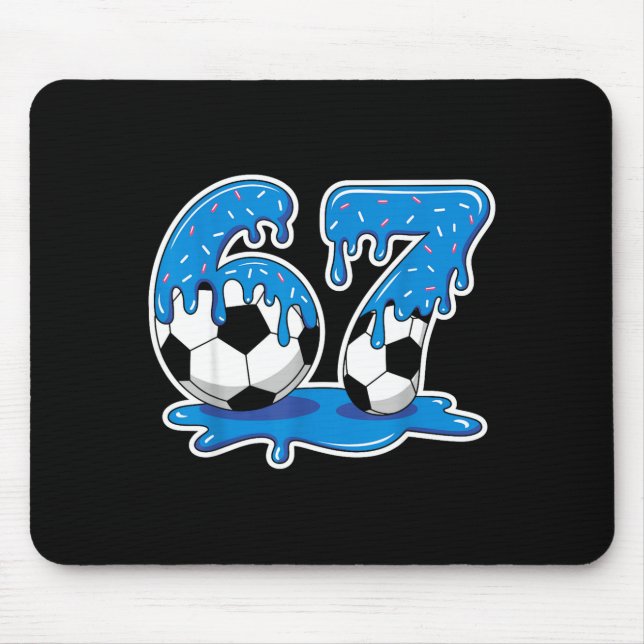 Six Seven Soccer Ice Cream Drip Funny Design  Mousepad (Vorne)