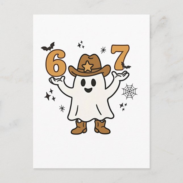 Six Seven Spooky Halloween Sport 67 Mason Meme Einladungspostkarte (Vorderseite)