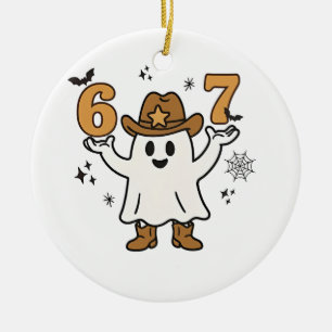 Six Seven Spooky Halloween Sport 67 Mason Meme Keramik Ornament
