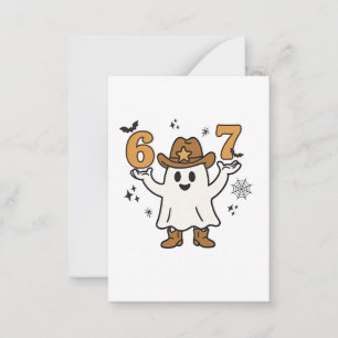 Six Seven Spooky Halloween Sport 67 Mason Meme Mitteilungskarte