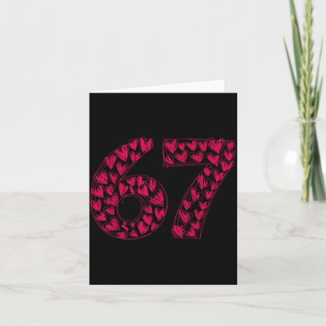 Six Seven Viral Sketch Heart 67 Cute Valentine Sch Karte (Vorderseite)