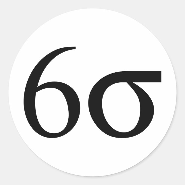 Six Sigma (Lean Six Sigma) Runder Aufkleber (Vorderseite)