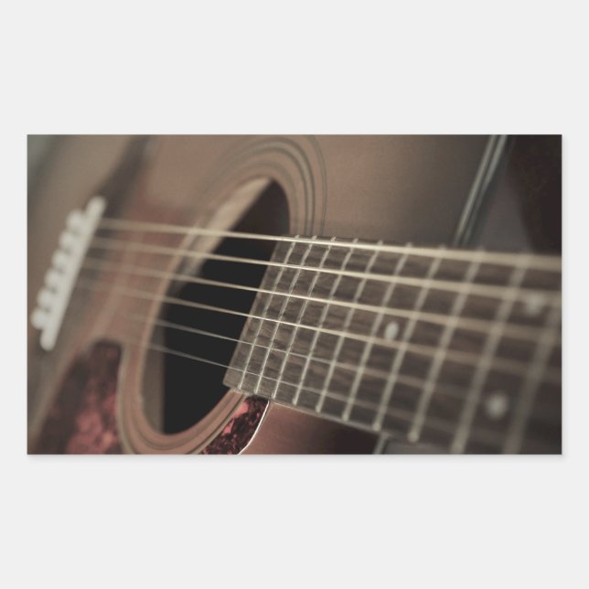 Six String Acoustic Guitar Rechteckiger Aufkleber (Vorderseite)