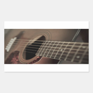 Six String Acoustic Guitar Rechteckiger Aufkleber