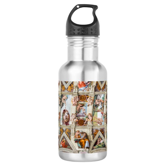 Sixine Chapel Michelangelo - Vatikan, Rom, Italien Edelstahlflasche (Vorderseite)