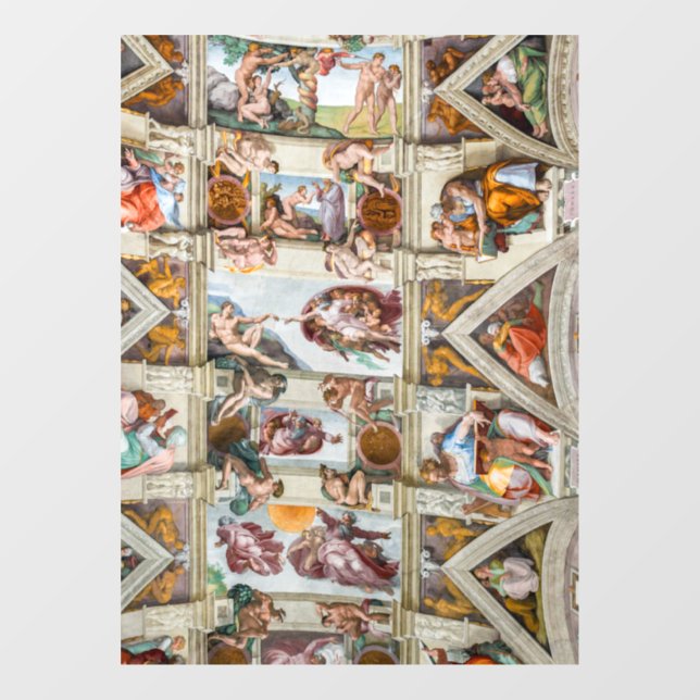 Sixine Chapel Michelangelo - Vatikan, Rom, Italien Fensteraufkleber (Blatt)