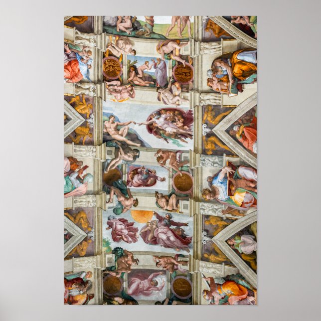 Sixine Chapel Michelangelo - Vatikan, Rom, Italien Poster (Vorne)