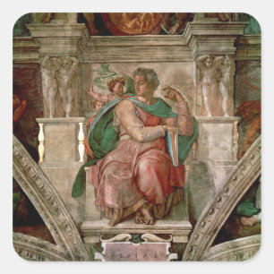 Sixine Kapelldecke: Der Prophet Isaiah Quadratischer Aufkleber