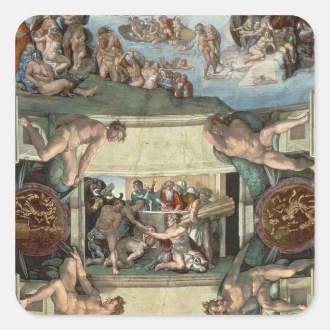Sixine Kapelldecke Quadratischer Aufkleber (Vorderseite)