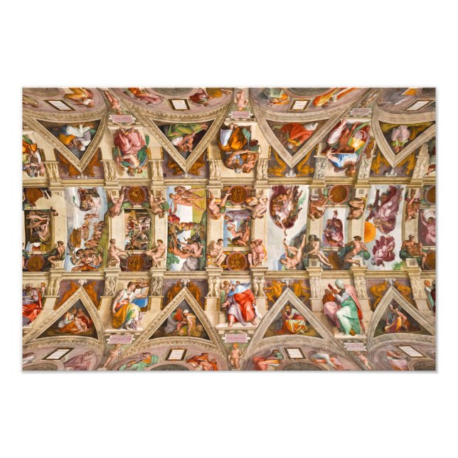 Sixine Kapelldecke von Michelangelo Fotodruck (Vorne)