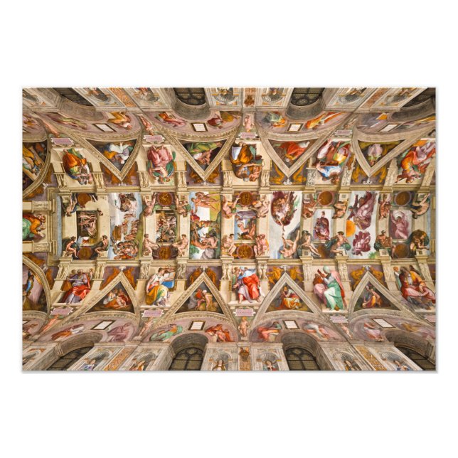 Sixine Kapelldecke von Michelangelo Fotodruck (Vorne)
